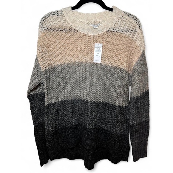 American Eagle Outfitters Sweaters - American Eagle Womens Colorblock Striped Crochet Knit Wool Blend Sweater